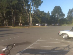 I think maybe six cars?  On a gorgeous Sunday morning?